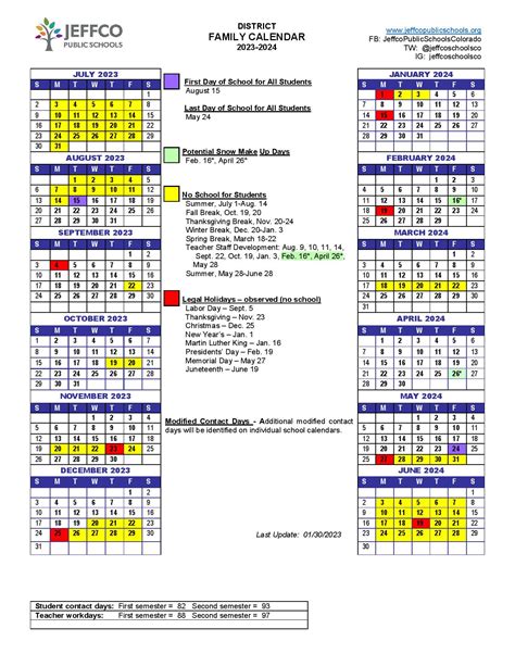 Jeffco Academic Calendar